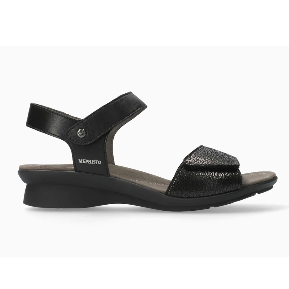 Mephisto Pattie Black Leather Strappy Open toe Sandals Womens 8